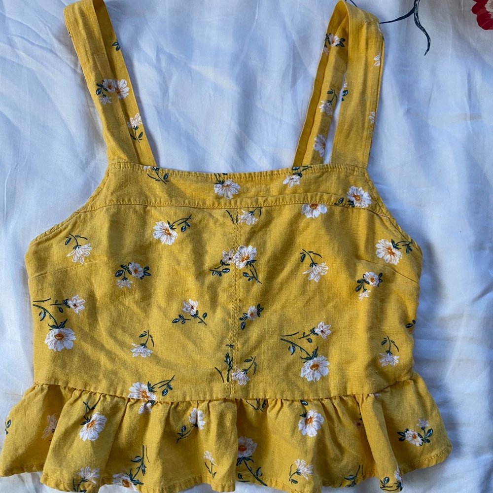 Small Yellow floral crop top
